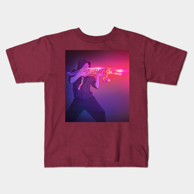 Photonic Cat Gun Kids T-Shirt by PHAZED